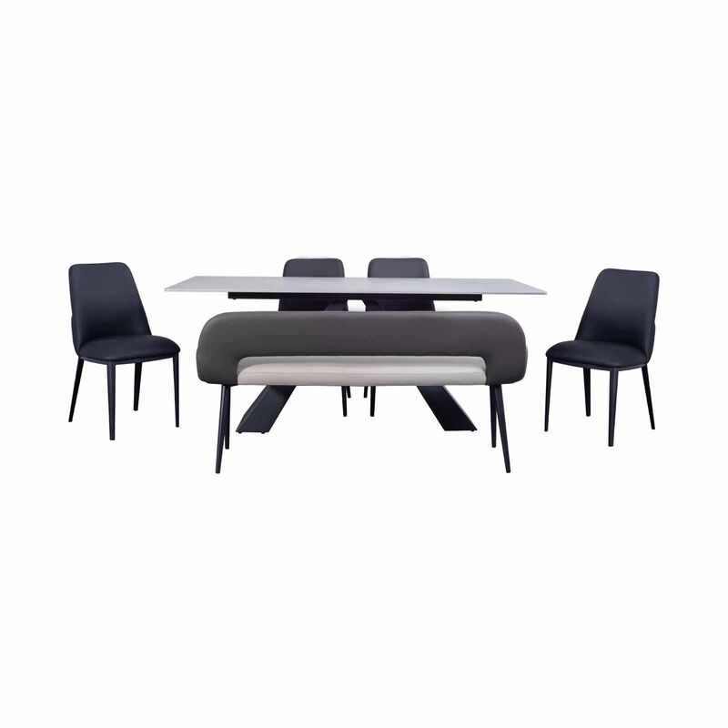 6 Piece Dining Set (black) HANWELL-image 1