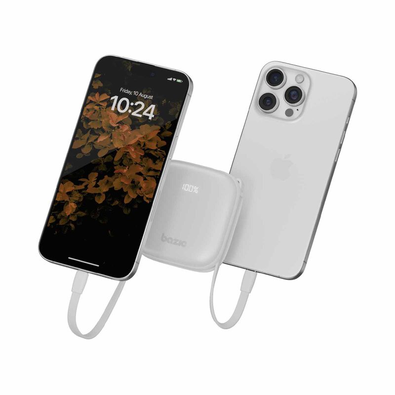 ENERGEA 3 In 1 10000mah Powerbank With Built-in Usb-c And Lightning Cable Vanilla GPW-FUSN-WHT BAZIC GOPOWER FUSION-image 3