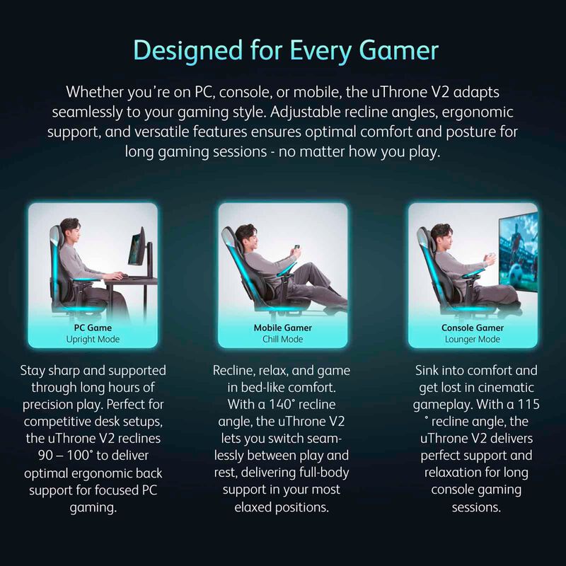 OSIM Uthrone V2 Gaming Massage Chair - Stash Blue OS-8243-BL-image 2