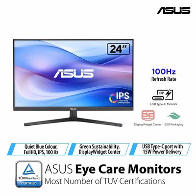 ASUS 23.8in Eyecare Fhd 100hz Gaming Monitor (quiet Blue) VU249CFE-B