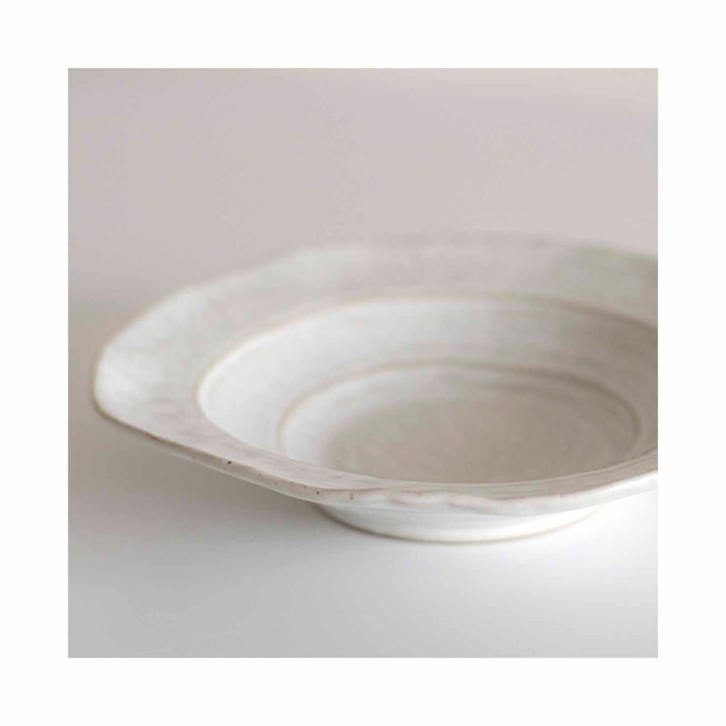 MAELSTROM Organic Shaped Rustic White Soup Plate-image 3