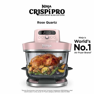 NINJA Crispi Pro Countertop Glass Air Fryer - Rose Quartz AS101SMPK