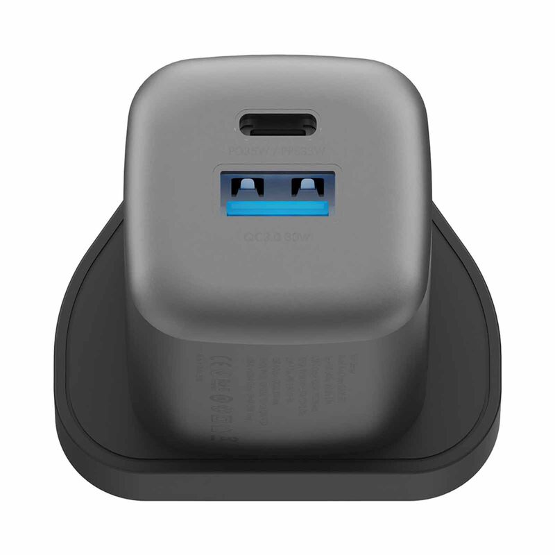 ENERGEA Ampcharge Gan35, 1c1a Pd/pps/qc3.0 Wall Charger,35w (uk) - Gunmetal CHR-AC-GAN35UK-image 3