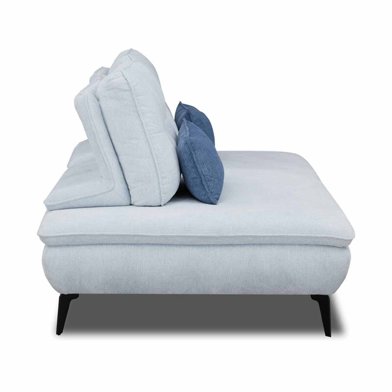 MUZE 2 Seater Armless (fab) Cat A Blue Fabric Sofa SORA-image 3