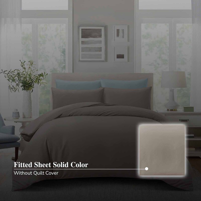 HILLCREST Hillcrest I Comfylux Solid 988tc I Pale Olive Brown I Single Fitted Sheet ( Oe ) 6836 I S I FS I PALE OLIVE BROWN-image 3