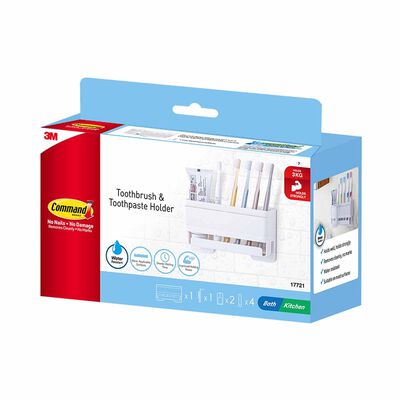 3M COMMAND Command Toothbrush & Toothpaste Holder 17721 17721