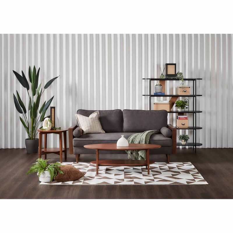 MUZE 3 Seater Sofa (fab) Cocoa BRIDGET-image 1