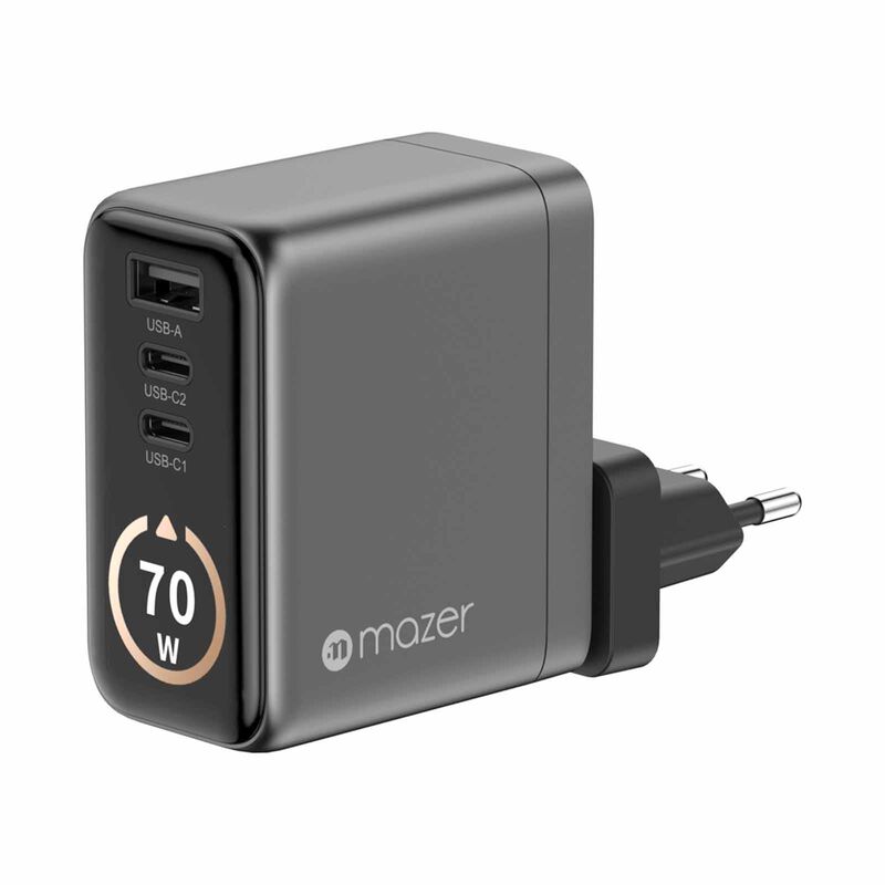 MAZER Aiprestige Gan Pd70w 2c1a With Travel Plugs-blackgrey M-AI-G70W-V7-BG-image 2