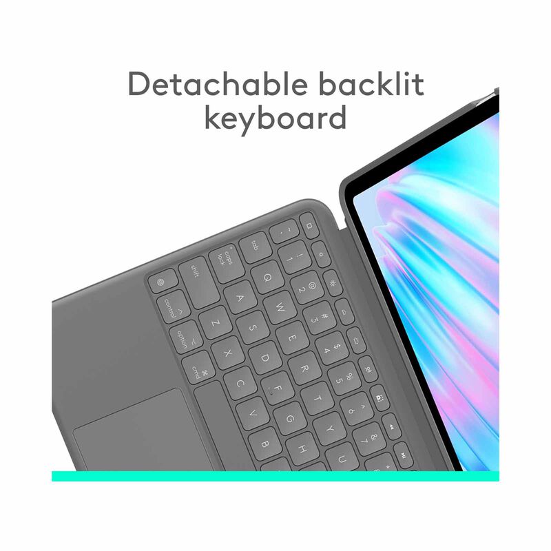 LOGITECH Logi Combo Touch Ipad Air 11-inch (m4,m3,m2)/ 10.9-in (4/5gen) - Grey 920-012627-image 3