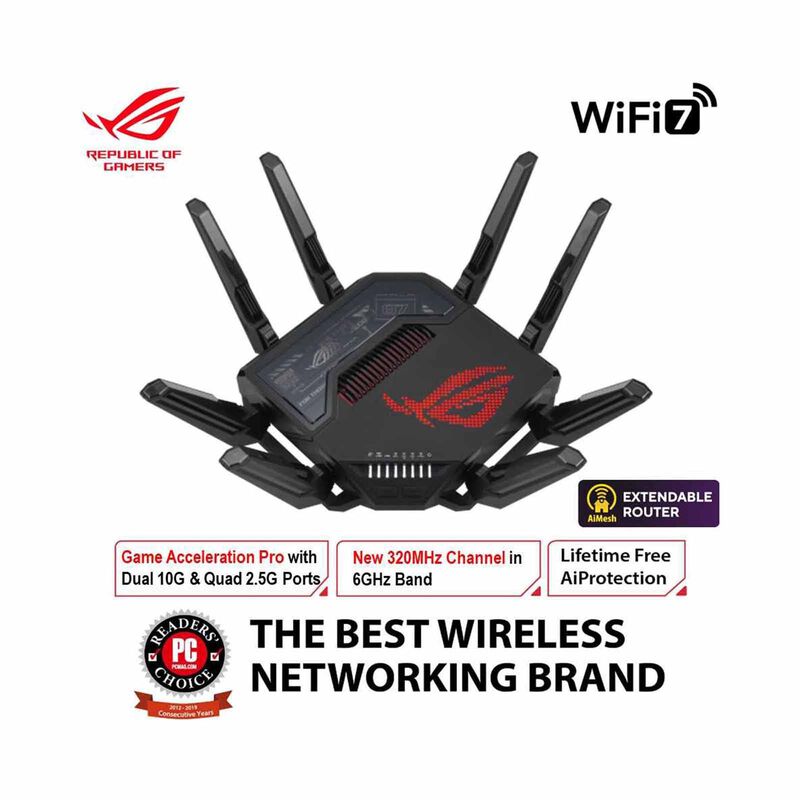 ASUS Rog Gt-be98 Quad Band Wifi 7 Be25000 Gaming Router GT-BE98-image 1
