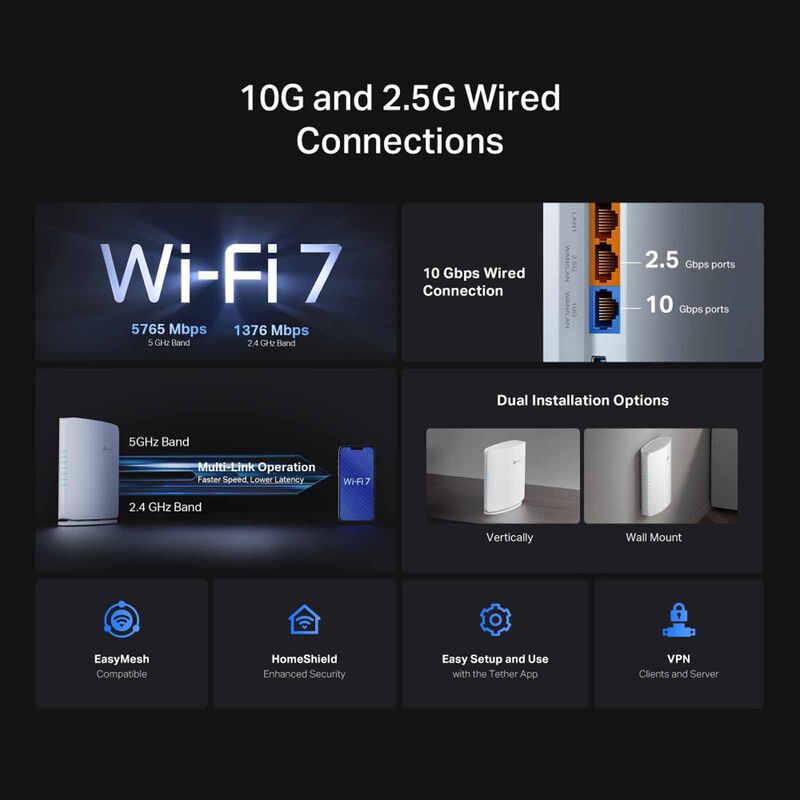 TP LINK Be7200 Dual-band Wi-fi 7 Router ARCHER BE450-image 6