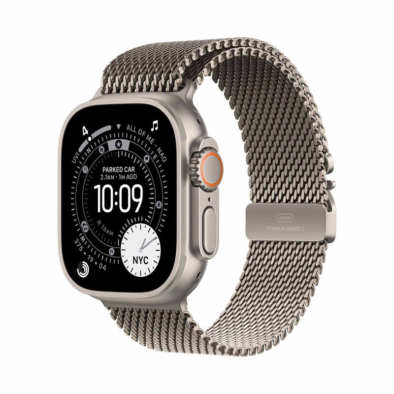 APPLE Watch Ultra 3 Gps + Cellular 49mm Natural Titanium Case With Natural Titanium Milanese Loop - Large MF0E4X/A-image 1