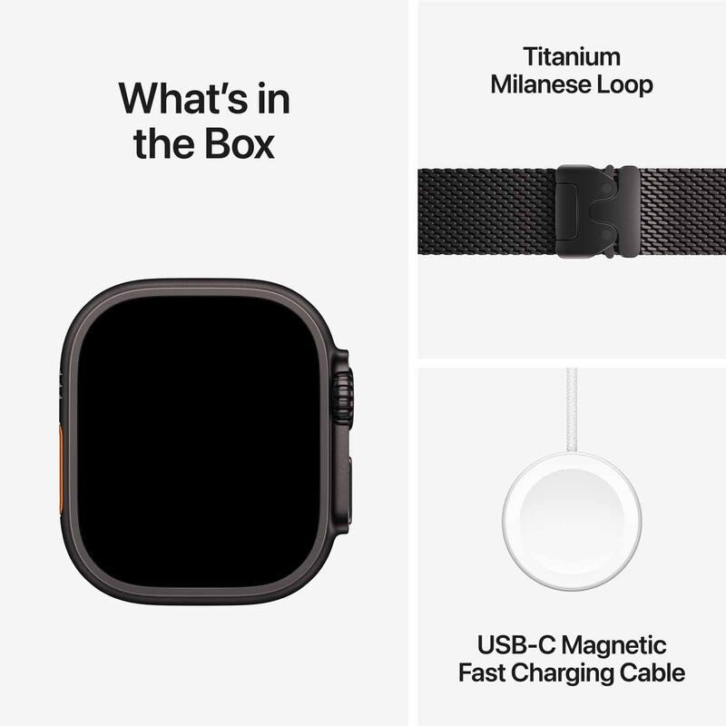 APPLE Watch Ultra 3 Gps + Cellular 49mm Black Titanium Case With Black Titanium Milanese Loop - Medium MF1Q4X/A-image 4