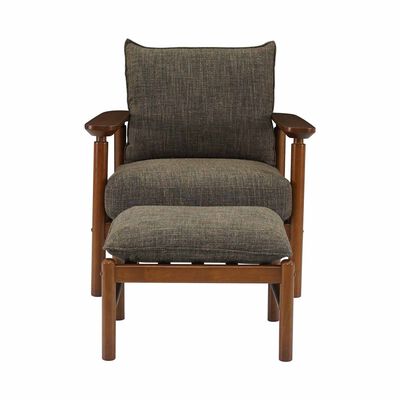 MUZE 1 Seater+ottoman Sofa (fab) Brown Fabric Sofa MERU