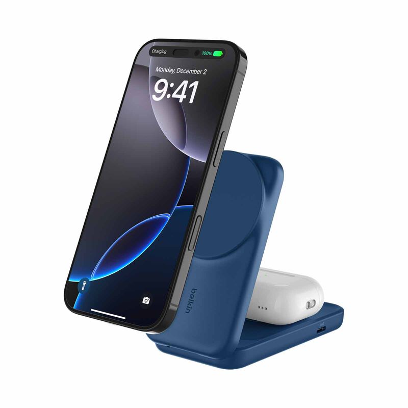 BELKIN Qi2.2 25watt 2-in-1 Wireless-charger Sq - Blue WIZ038MYBL-image 2