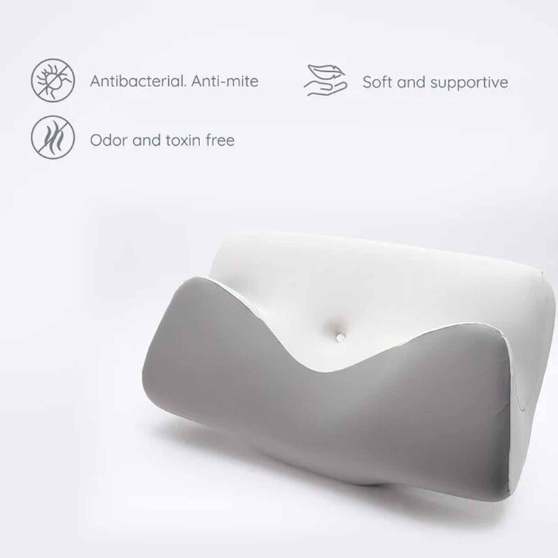 BELLAMI PL Neck Nova Memory Foam Pillow With Cover - Light Grey + Blue NECK NOVA-image 4