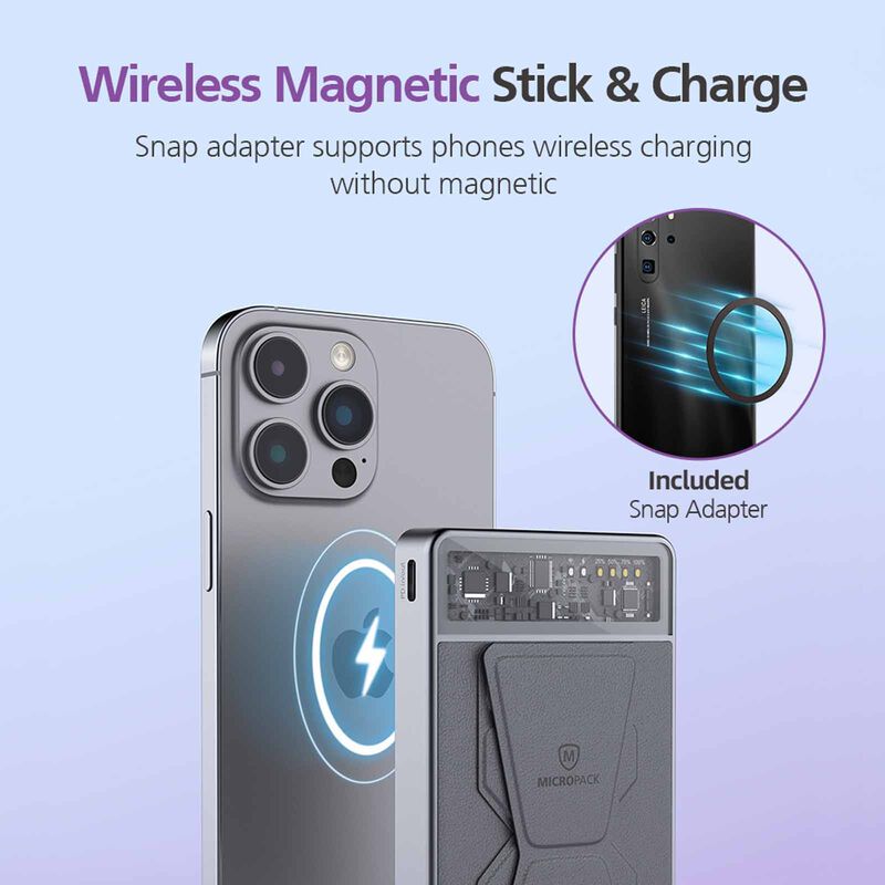 MICROPACK 3 In 1 Pd Fast Charging Magnetic Wireless Powerbank - Purple WPB-310-PL-image 13
