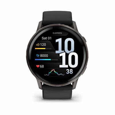 GARMIN Venu 4 - 45mm Slate With Black Silicone Band GM-010-03014-40