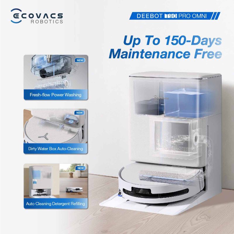 ECOVACS Deebot T90 Pro Omni Robotic Vacuum Cleaner - White DEX95 - WHITE-image 9