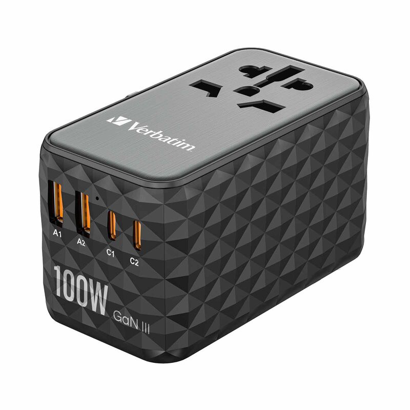 VERBATIM Uta-06 Gan Iii Universal Travel Adapter With 2 X Usb-c Pd 100w & Qc 4.0+ / 2 X Usb-a Qc 3.0 VM32121-image 2