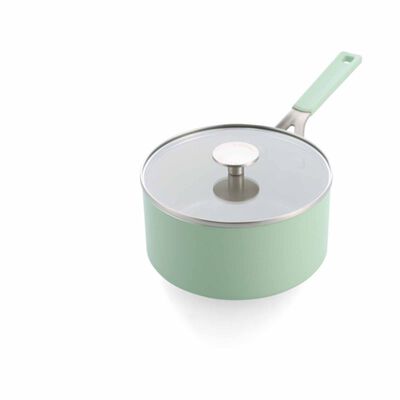 KITCHENAID Aluminium 9g 20cm Covered Saucepan - Pistachio KAAM069510