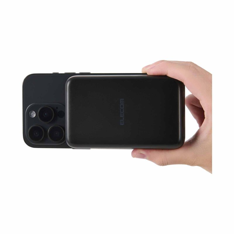ELECOM Qi2 Wireless Ccc Power Bank 5000mah 20w 1c DE-B04-5000BK-image 4