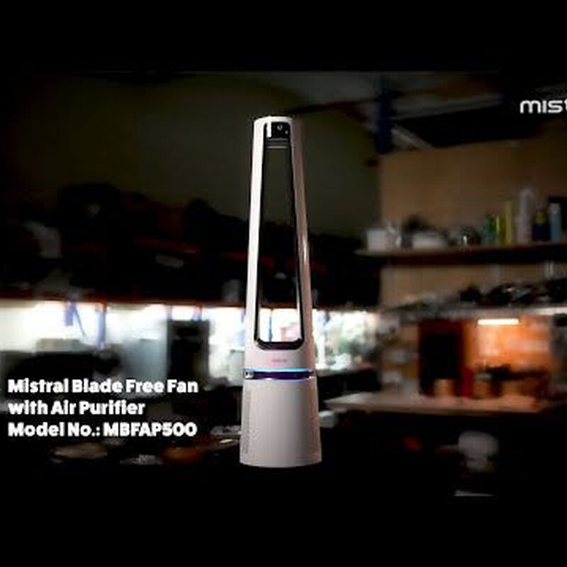 MISTRAL Bladeless Fan With Air Purifier -white MBFAP500-image 2