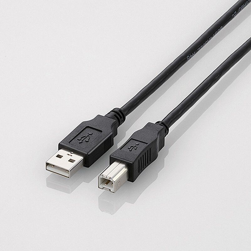 ELECOM Usb 2.0 Cable (a-b) Normal 5.0m Black U2C-BN50BK-image 2