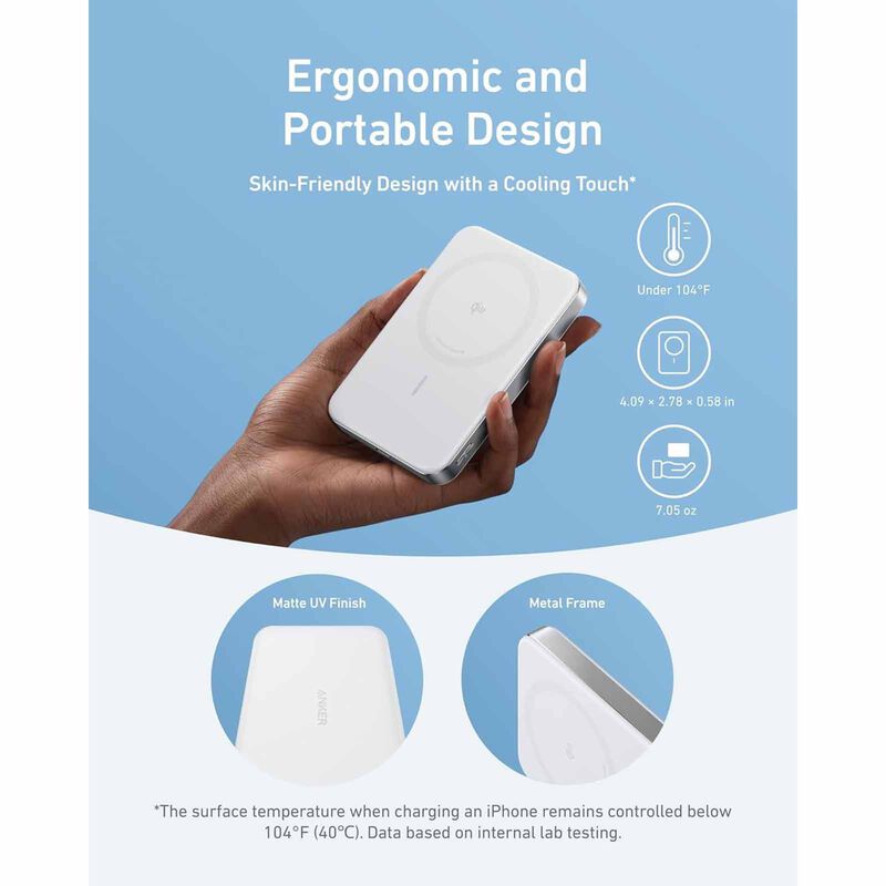 ANKER Maggo Powerbank Slim Qi2 10k White A1664H21-image 2