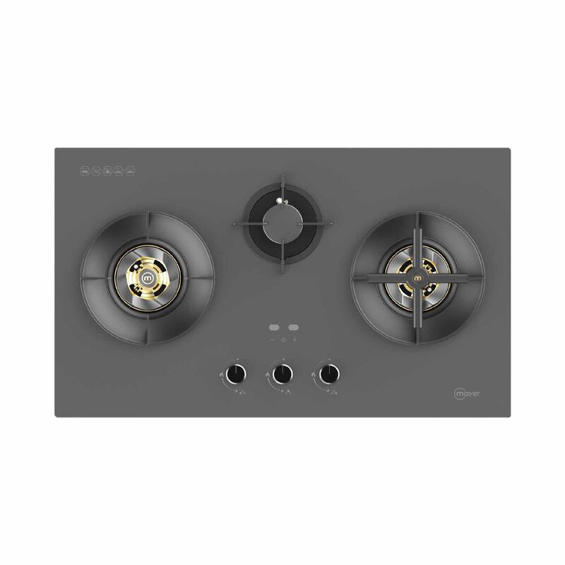 MAYER 88cm 3 Burner Gas Hob - Matte Grey (lpg/pub) (exclude Installation) MGH388HI-MGY-image 1