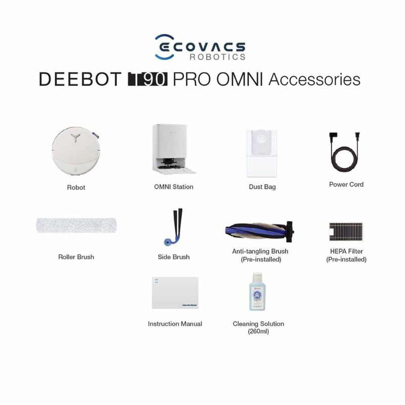 ECOVACS Deebot T90 Pro Omni Robotic Vacuum Cleaner - Black DEX95 - BLACK-image 10
