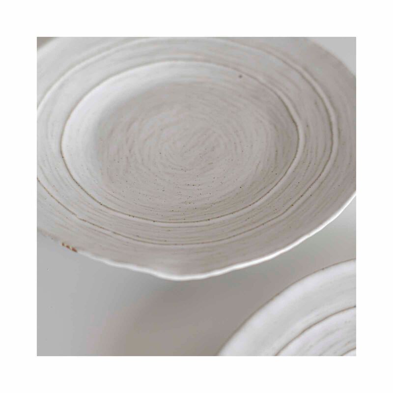 MAELSTROM Organic Shaped Rustic White Dinner Plate-image 4