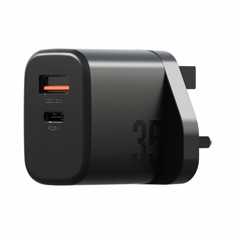 BAZIC Goport Velox Kit, 1c1a Gan Charger 35w(uk) With Weave Cable - Truffle CHR-GPVLX-UK-BLK-image 3