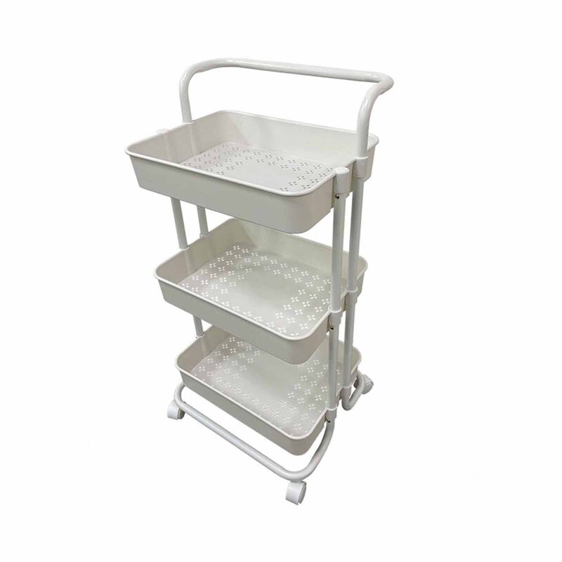 RENE Carro Kitchen Utility Trolley White E70490-image null