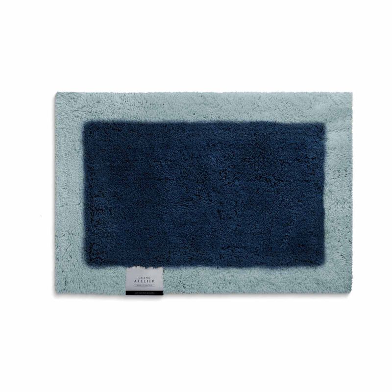 GRAND ATEL Plush Bath Rug - Navy HOME COLLECTION BARETT BORDER-image null