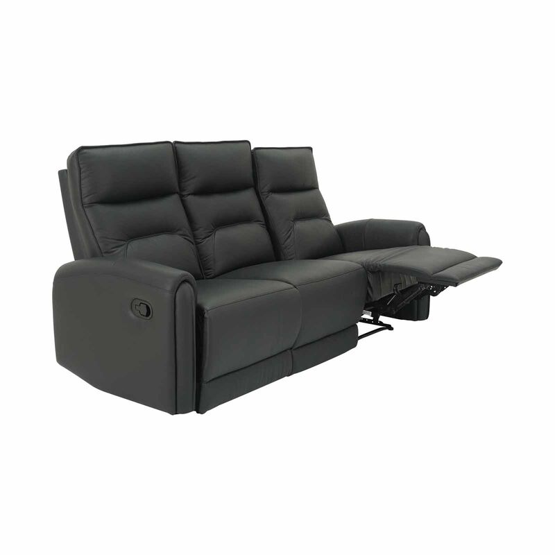 SOLOTTI 3rr-m Seater (hl) Black Half Leather Sofa RONICA-image 11