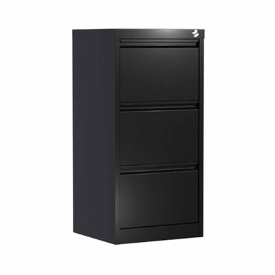 STEELCRAFT Filex 3 Drawer Filing Cabinet Black38 X45x 103 H FILEX