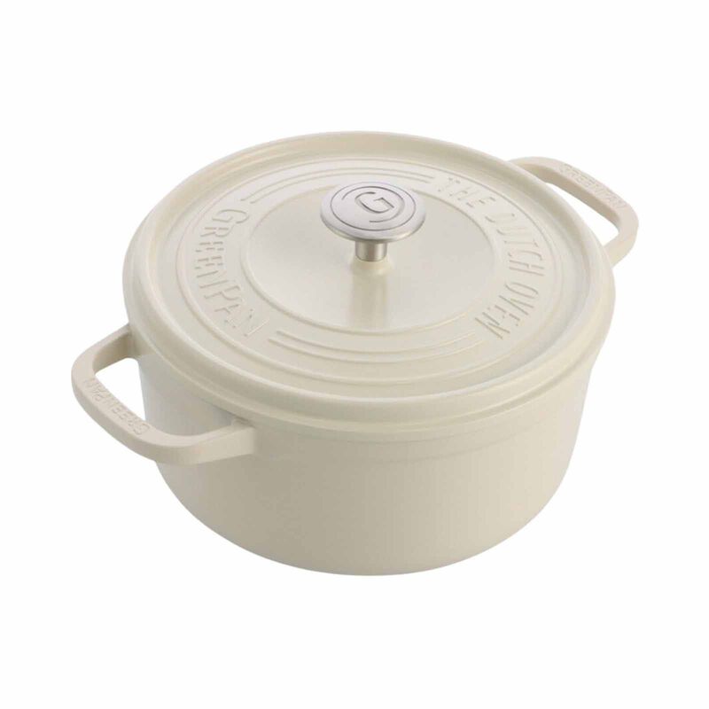 GREENPAN Featherweights 28cm Ceramic Non-stick Casserole Pot With Lid - Cream White GPFW004924-image null
