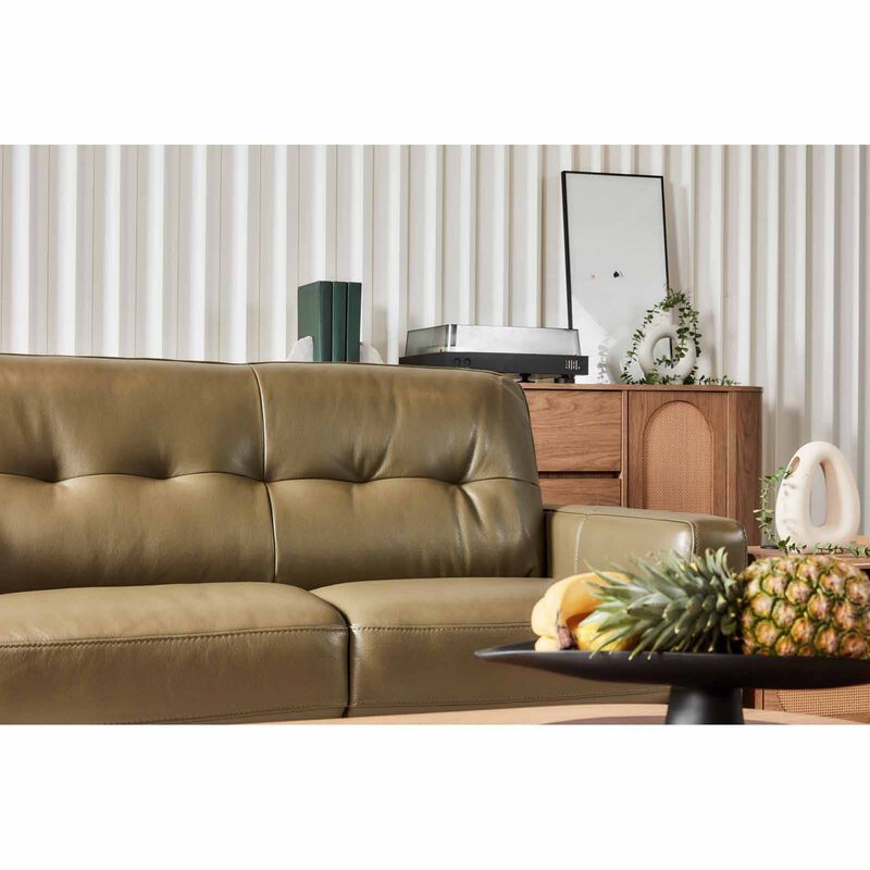 MUZE 3 Seater (fl) C15 Green Full Leather Sofa BLYTHE-image 5