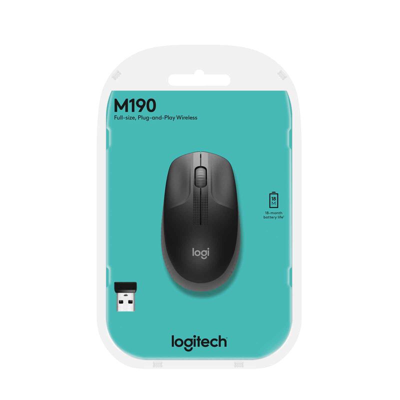 LOGITECH M190 Full-size Wireless Mouse Charcoal 910-005913-image 3