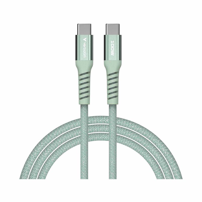 VERBATIM Sync & Charge Usb-c To Usb-c 100w Magnetic 120cm - Green VM31855-image 1