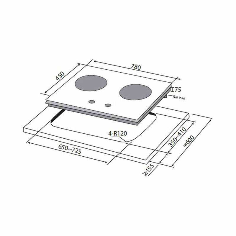MAYER 78cm 2 Burner Gas Hob - Matte White (lpg/pub) (exclude Installation) MMGH278HI-MWH-image 2