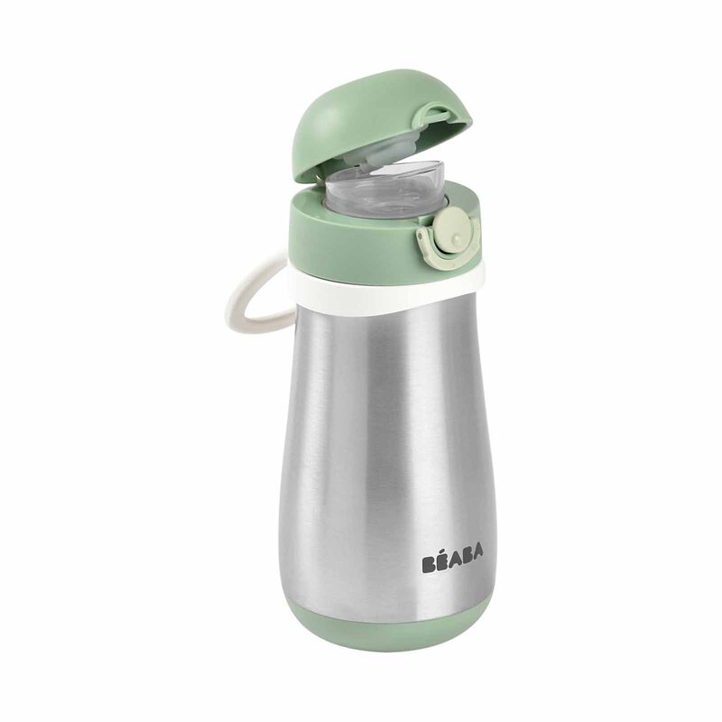 BEABA Spout Bottle 350ml - Sage Green (online) STAINLESS STEEL-image 3