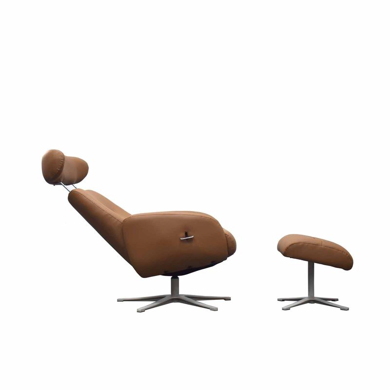 Recliner Chair W Ottoman (sl) Brown Simulated Leather ANIKO-image 4
