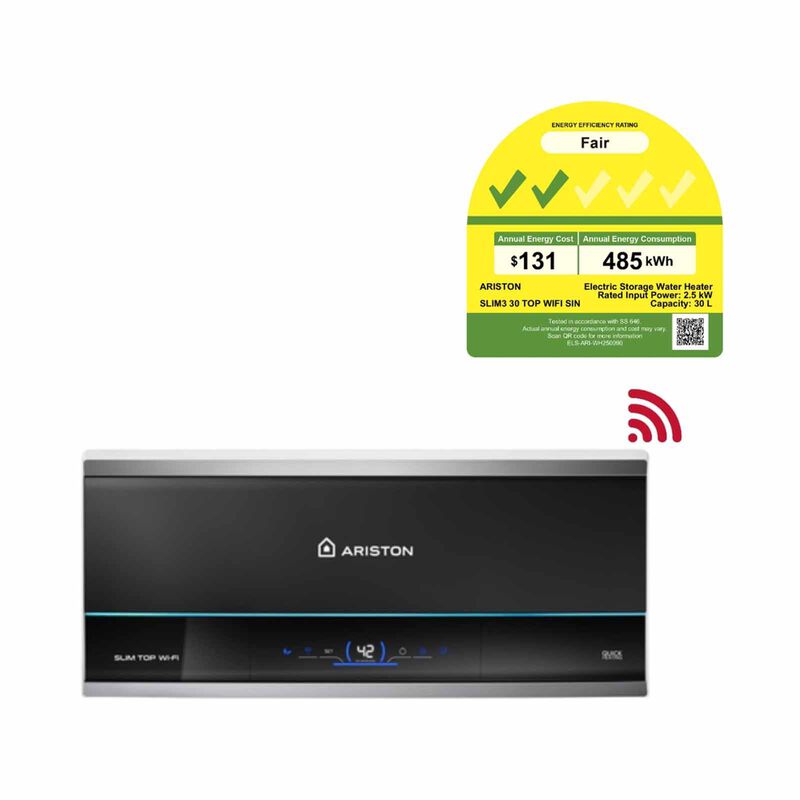 ARISTON Wifi Storage Water Heater 30l (installation Charges Applies) SLIM3 30 TOP WIFI SIN-image 1