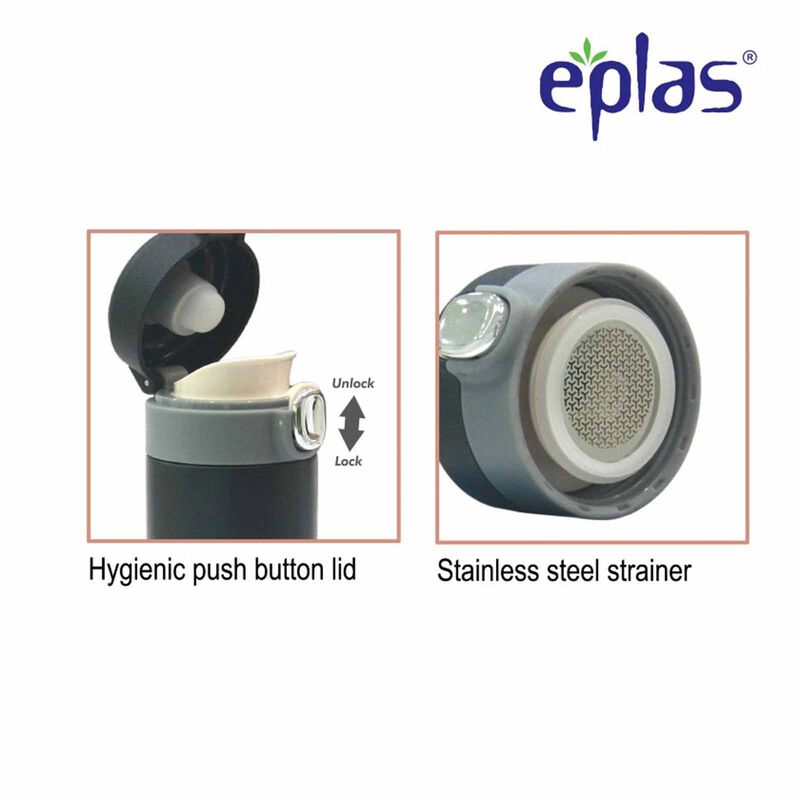 EPLAS S/steel Flip Top Bottle (400ml) Ivory EVP-400-image 3