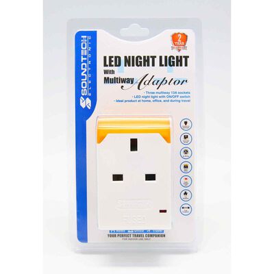 SOUNDTEOH 3 Way Socket Adaptor W Light PP-41/WW