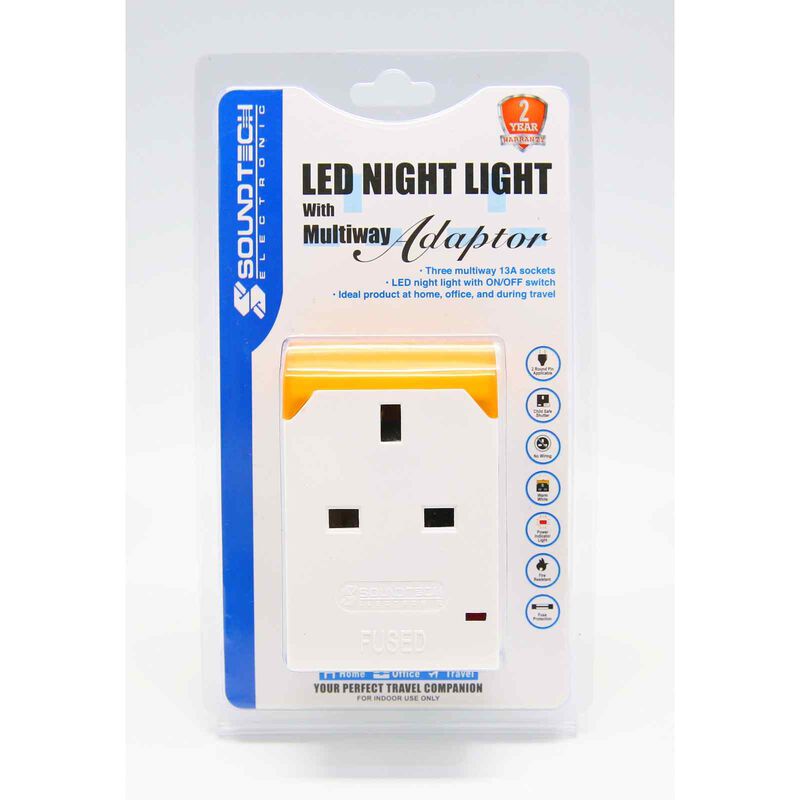 SOUNDTEOH 3 Way Socket Adaptor W Light PP-41/WW-image null