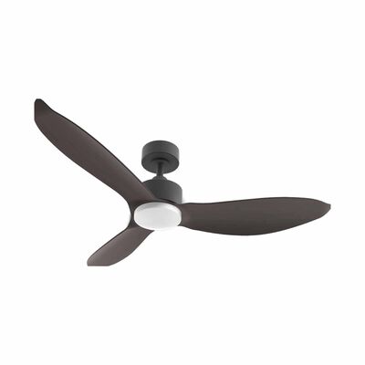 EUROPACE 46 In Dc Motor Ceiling Fan (down Rod) With Light - Black/ Dark Wood ECF46R - BLDW-CG