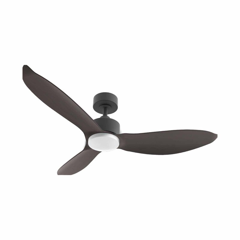 EUROPACE 46 In Dc Motor Ceiling Fan (down Rod) With Light - Black/ Dark Wood ECF46R - BLDW-CG-image 1